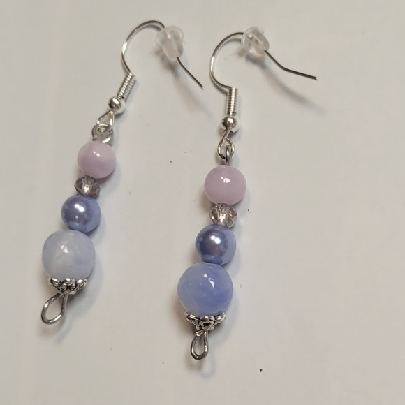 Glass Bead Hook Drop Pierced Earrings - Picture 2 of 4